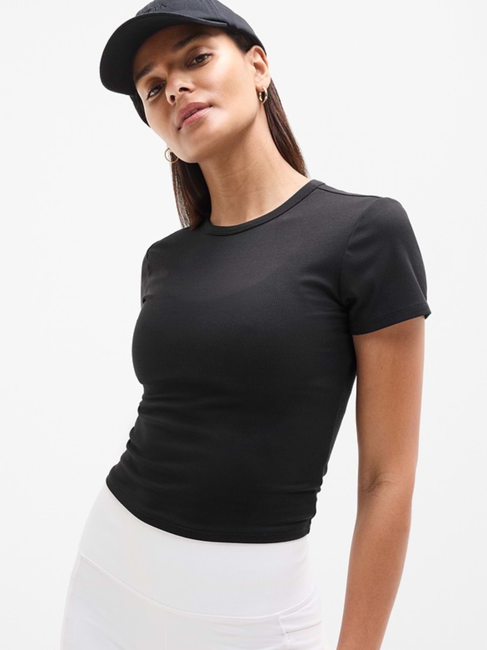Athleta Signature Rib Crop Tee